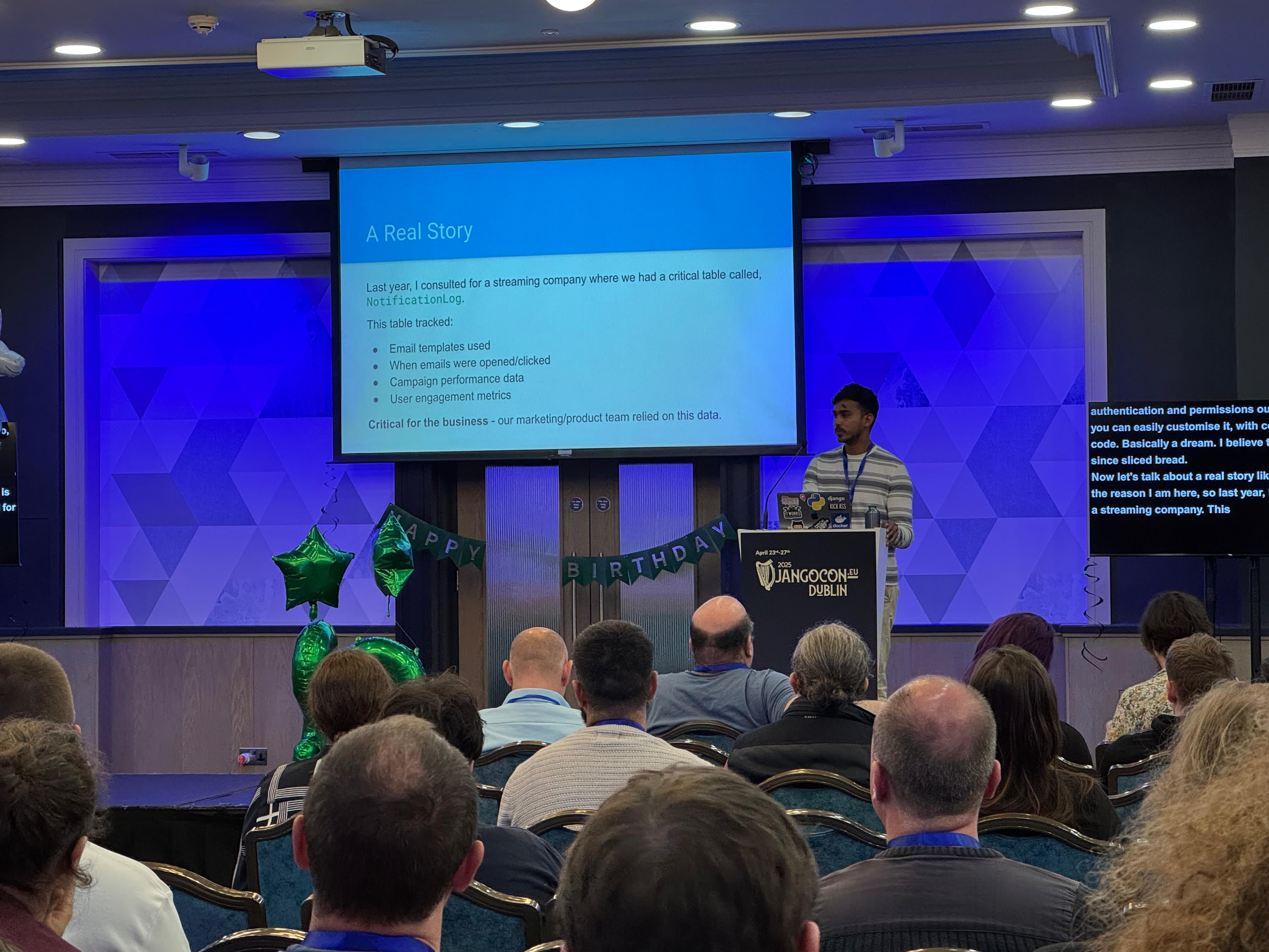 A photo of of me during the talk